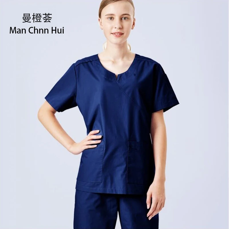 

Medical Personality Work Uniforms Women Peach Heart Collat Scrub Sets Pet Hospital Doctor Scrubs Beauty Salon Workwear