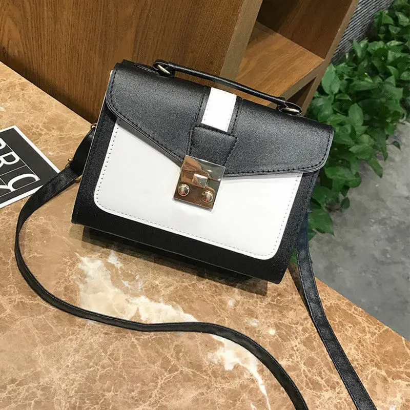 Новинка Ретро Маленькая квадратная посылка Минималистичная модная прошитая сумка через плечо Ms. Packet - Цвет: Черный