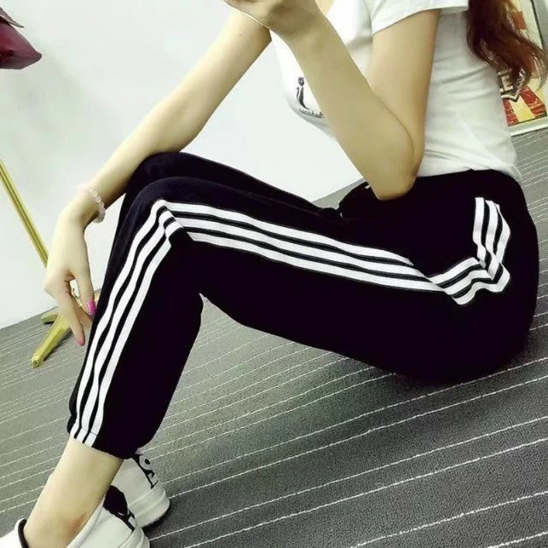 

New Ladies Fall Autumn Thin Loose Black Ninth Pants Simple Women Sweatpants Friendship Gifts
