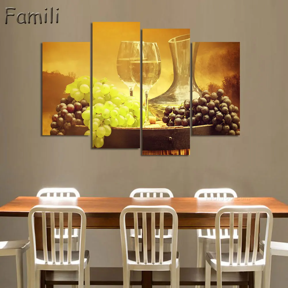 Por White Wine Pictures Lots 4panel White Wine And Cup Of Modern Canvas Print Painting Wall Art Picture For Kitchen Room Decoration Artwork Unframed3