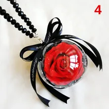 Car Hanging Pendant Ribbon Rose Flowers Plastic Ball Hanging Rearview Mirror Automobile Styling Flowers Accessories Ornament