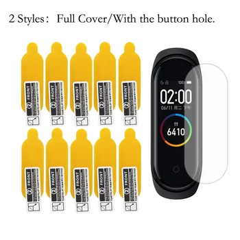 

10Pcs Mi Band 4 Screen Protector Film For Xiaomi Mi Band 4 Smart Wristband MiBand 4 Bracelet Films on miband 4 with the hole