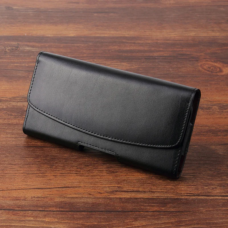 

Belt Clip Cover Pouch bag Holster Black Flip Cattlehide Split Leather Purse Phone case for ASUS ZenFone Max Pro M1 (ZB602KL)