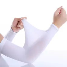 Горячие Длинные перчатки шрам крышка рукава ледяной шелк солнцезащитный рукав Защита от солнца УФ для женщин мужчин рука грелка половина пальцев рукава