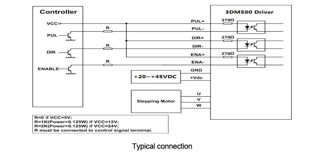 WaveTopSign 3 фазы 3DM580 + 3 фазы шаговый двигатель 86HT9845A3