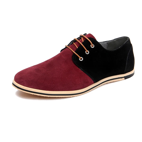 Г., мужские кожаные туфли ручной работы Брендовые повседневные удобные официальные модельные туфли мужская обувь на плоской подошве - Цвет: Красный