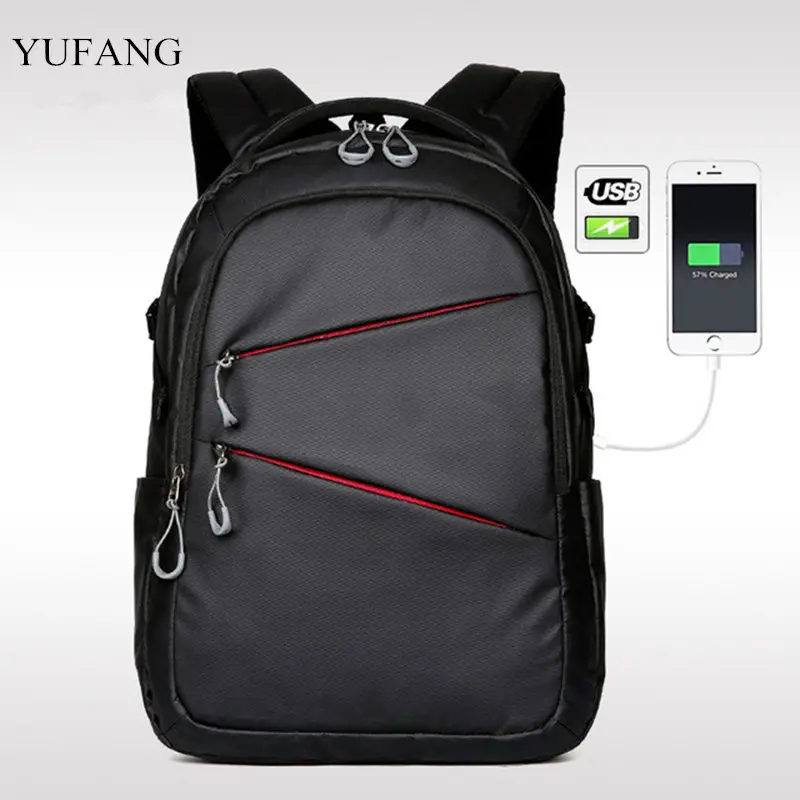 

YUFANG Brand Backpack USB Charge Backpack Male Bag Business Laptop Backpacks Men School Bag leisure travel bags