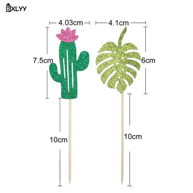 BXLYY выпечка Торт аксессуары высокий блеск розовый кактус черепаха задний лист Фламинго декоративные плагины для вечерние Детские Shower7z