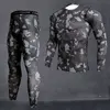 Length Men's Camouflage Thermal underwear set Long johns winter Thermal underwear Base layer Men Sports Compression Long sleeve shirts