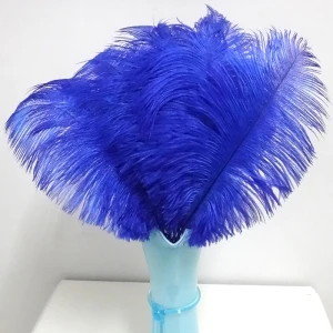Перо страуса, AAA Качество, 100 шт./лот, белые перья страуса, 12-14 дюймов, 30-35 см, свадебные перья - Цвет: royal blue