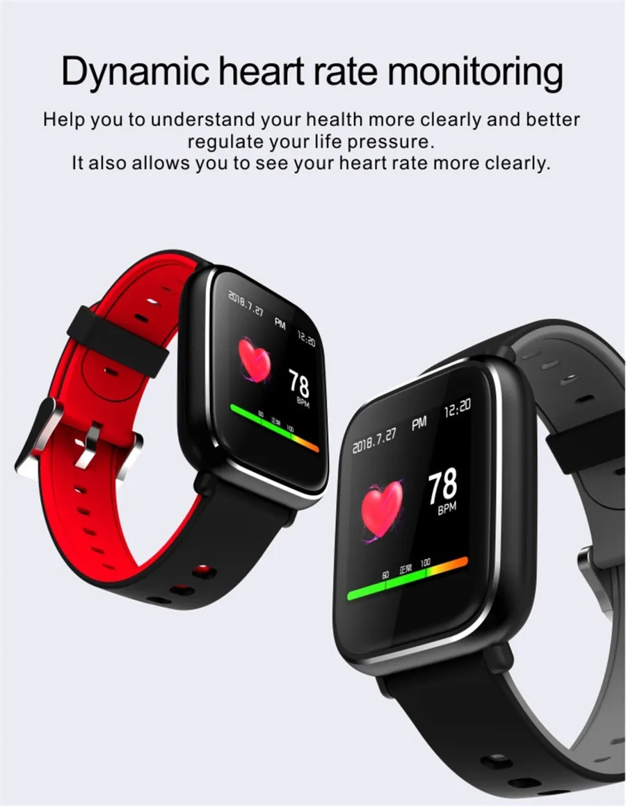 Q58S smart watch 1.3 color screen 3D Bluetooth heart rate blood pressure blood oxygen sleep detection sports waterproof bracelet
