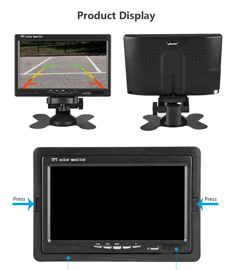 Jansite " TFT lcd проводной HD автомобильный монитор дисплей камера s камера заднего вида парковочная система для автомобиля заднего вида монитор применимый грузовик