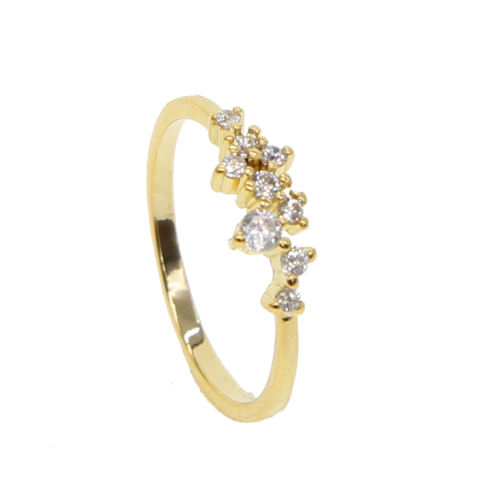 

Promotions Top Quality Gold Concise Classical CZ Wedding Ring Gold Color Austrian Crystals rings Wholesale