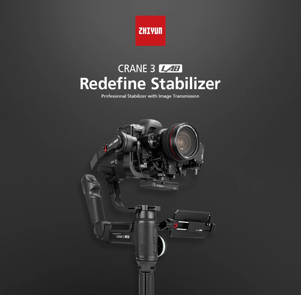 ZHIYUN официальный Crane 3 LAB 3-осевой ручной карданный беспроводной 1080P FHD стабилизатор для камеры передачи изображения для DSLR VS Crane 2