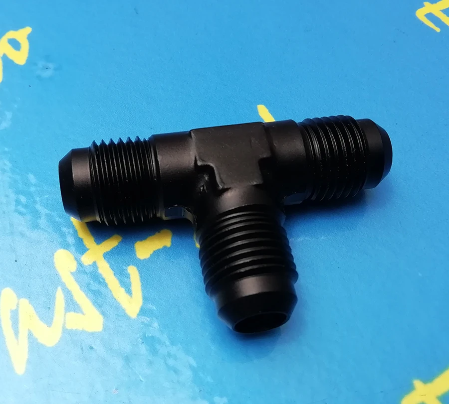 

3 way 9/16-18unf thread AN6 -6AN AN -6 Male FLARE UNION Tee T-piece fitting adapter