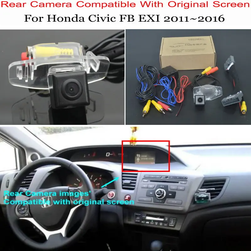 Для Honda Civic FB EXI 2011 ~ 2016 Автомобильная камера заднего вида комплекты камер вида/RCA и