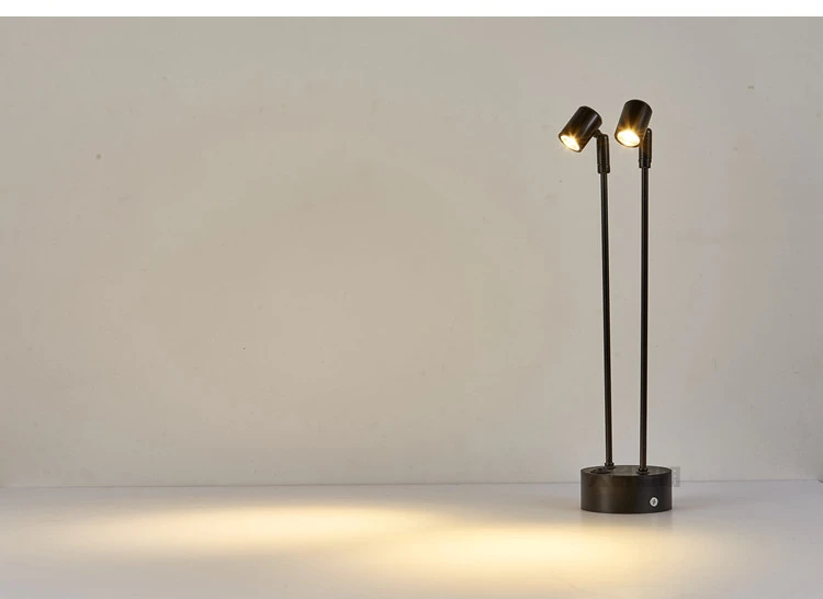 Светодиодный точечный светильник с бесплатной подзарядкой, 2 Вт, 6 Вт, 2 головки, поворотная аварийная Светодиодная лампа для шкафа, дисплей, сварка, вечерние лампы для украшения