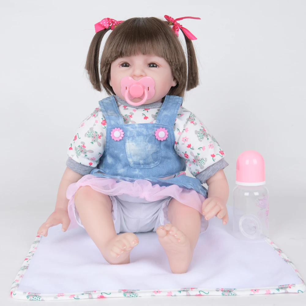 

22 Inch Doll Reborn Babies Doll For Girls 55 CM Realistic Soft silicone Alive Reborn Baby Doll For Kids toy