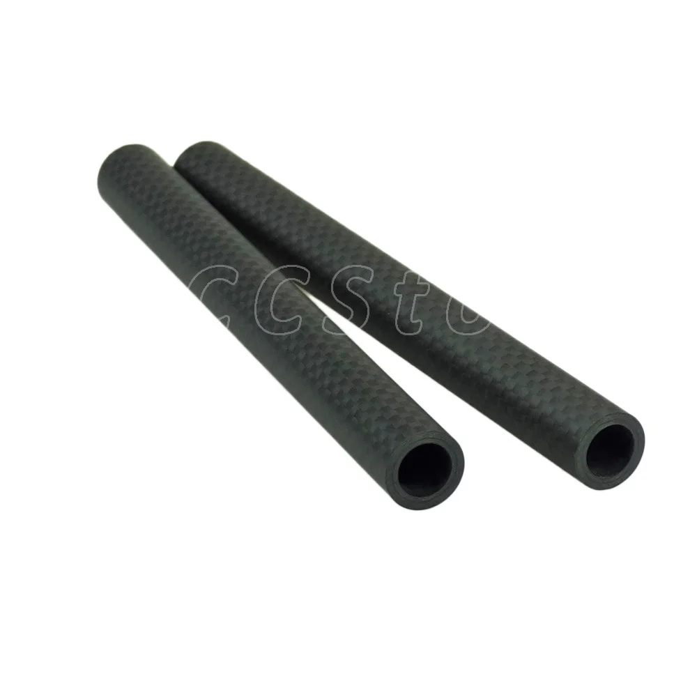 cheap 2PCS 15mm Carbon Fiber Rods 15cm 5.9inch Long for DSLR Camera Rig 15mm Rods System Camera Rail Rods 205
