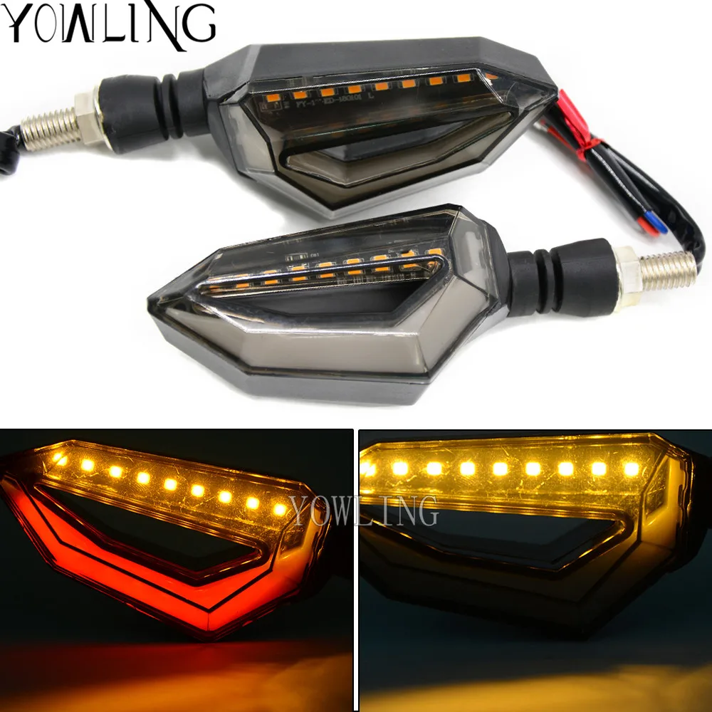 YOWLING 2PCS Universal Motorcycle Super Bright 14 LED Turn Signal Lights Indicator Amber Blinker Lamp Easy Install Lights/lamp