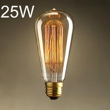 Brand New Big Promation High Quality E27 25W Incandescent Bulb 220V ST64 Retro Edison Light Bulb