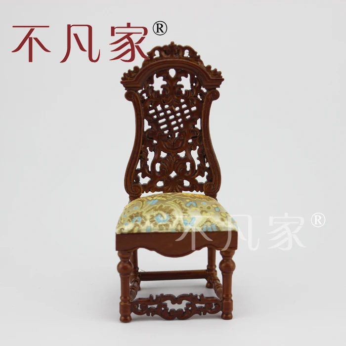 

Vintage 1:12 Scale Miniature Furniture Dollhouse Hand Carved Pretty chair