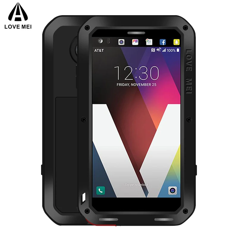 

Love Mei Metal Case For LG V30 Plus V35 V40 V50 ThinQ Shockproof Phone Case Cover For LG G7 ThinQ Full Body Anti-Fall Armor Case