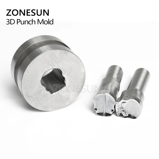 ZONESUN Skull Customized hand tablet mould Press Steel Hole Punch Die Tool Set Milk Logo For TDP0/1.5/3/5 Machine Free shipping