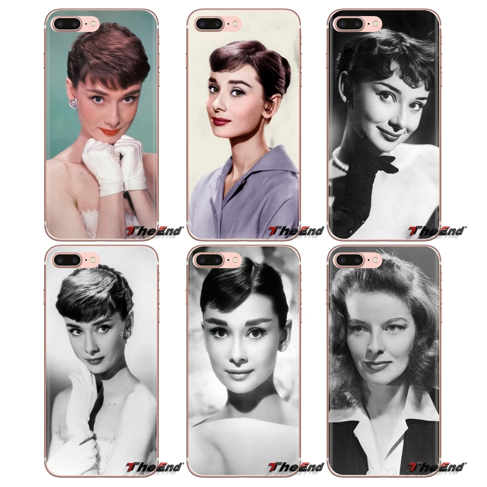 Для iPod Touch Apple iPhone 4 4S 5 5S SE 5C 6 6S 7 8 X XR XS Plus MAX мягкие прозрачные чехлы для актрисы Одри