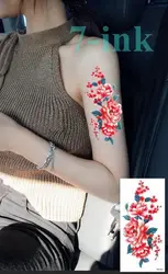 Водостойкая временная татуировка наклейки Красный цветок боди-арт Вода Передача временная татуировка для девушки женщины