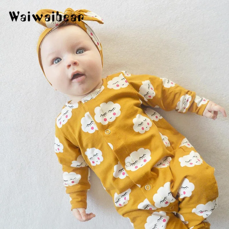 

Waiwaibear Newborn Baby Rompers Baby Boys And Girls Long-Sleeved Cotton Rompers Baby Toddler Clothes yyx032