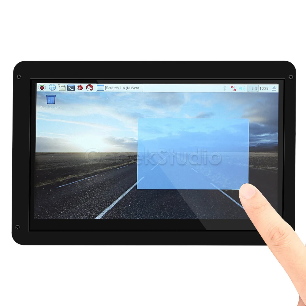 Free Driver Plug Play 7 inch 1024*600 Capacitive Touch Display Screen & Acrylic Support / Case for