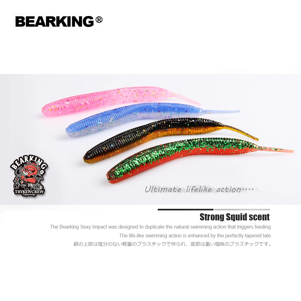 

BEARKING 10cm 2.7g 10pcs/bag sexy impact Soft Lures Fishing Artificial Silicone Bass Pike Minnow Swimbait Jigging Plastic Baits