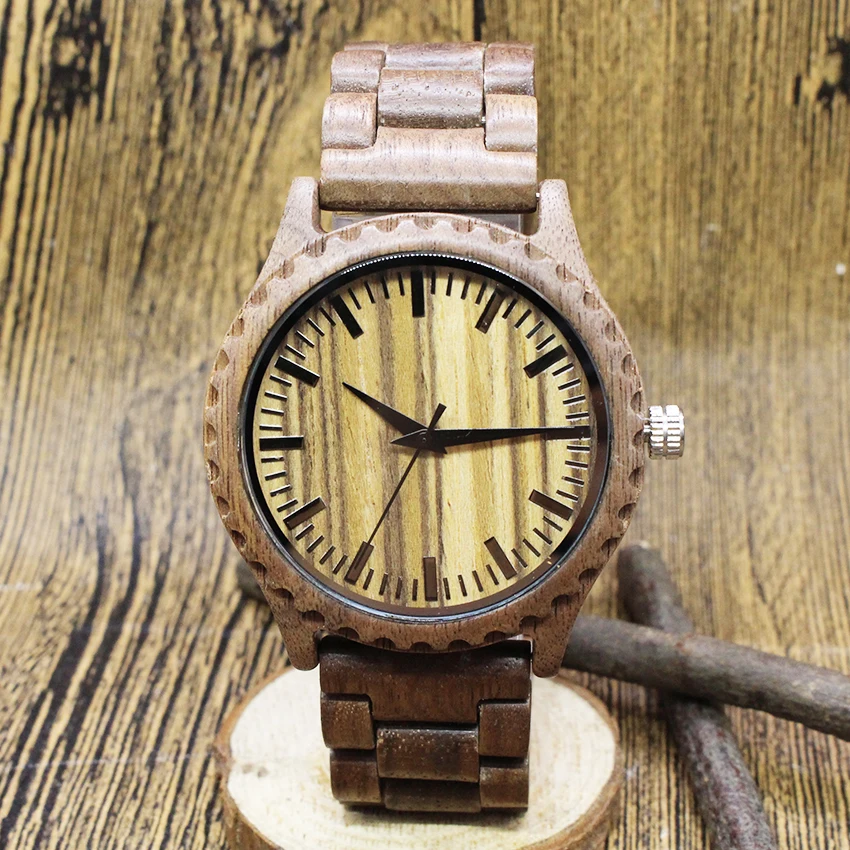 2018 TJW watch men Walnut real wood The wood grain surface high-grade business environmental wooden 