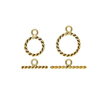 

2018 New Beads For Jewelry Making Findings K color Gold Filled Ot Clasp Necklace End Clasps Set Not Fade 1.3mm 2sets