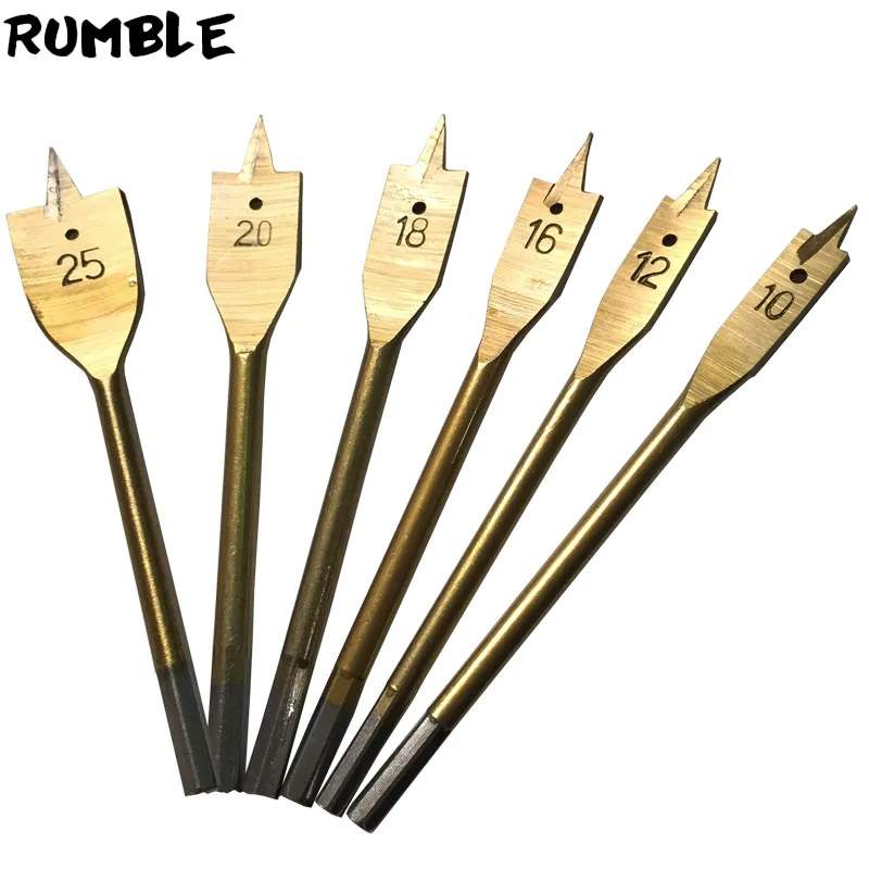 Rumble 10 25 mm Flat Drill Long High carbon Steel Wood Flat Drill Set