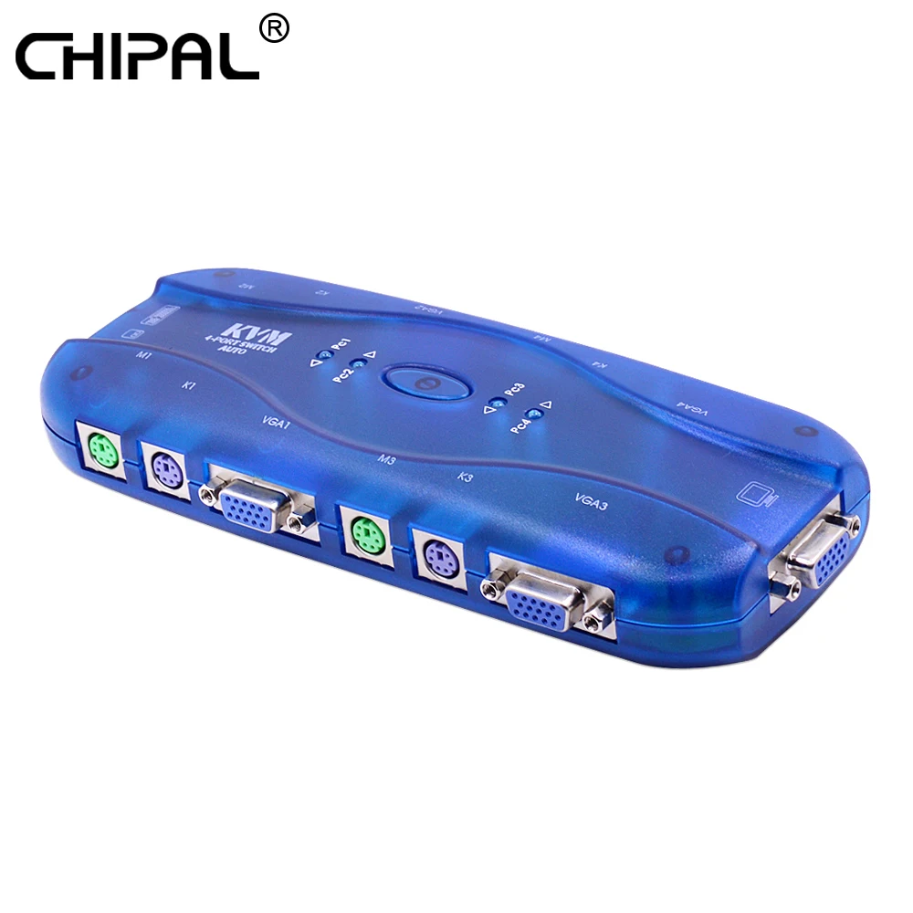 CHIPAL 4 порта PS/2 автоматический переключатель KVM VGA SVGA разветвитель Box контроллер