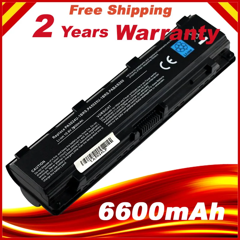 9 cells 6600mAh laptop battery for TOSHIBA Satellite C805 C855 C870 C875 L830 L850 L855