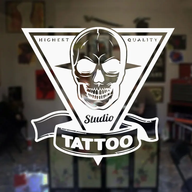 

Tattoo Salon Wall Decal Tattoo Shop Sign Logo Poster Studio Design Door Window Vinyl Sticker Mural Gift Decor Wall Art F874