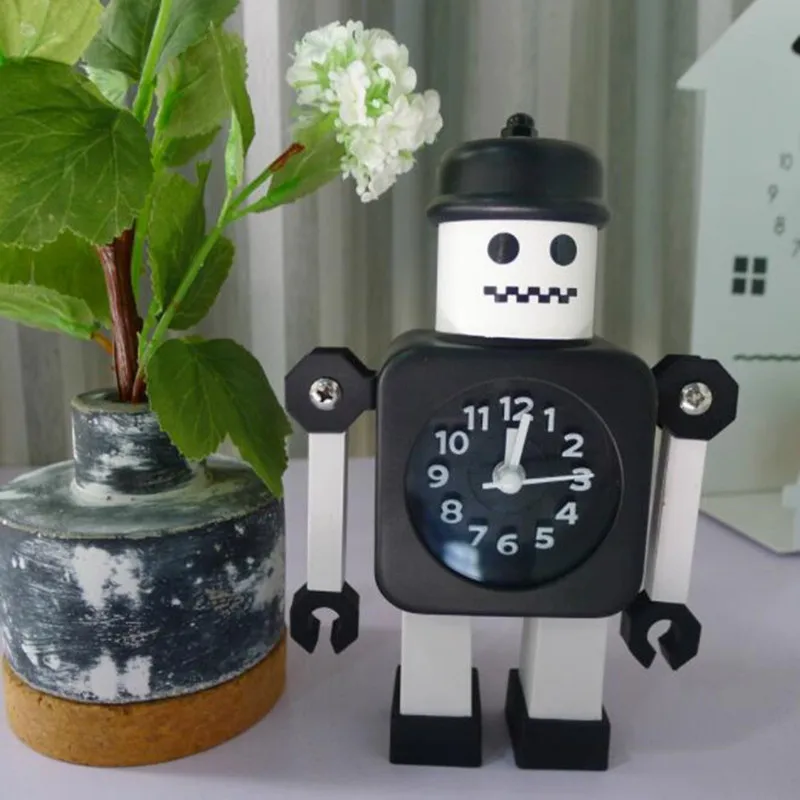 M. Sparkling Новые Креативные Детские Мультяшные роботы-будильники для студентов, персональные немой металлический Настольный будильник