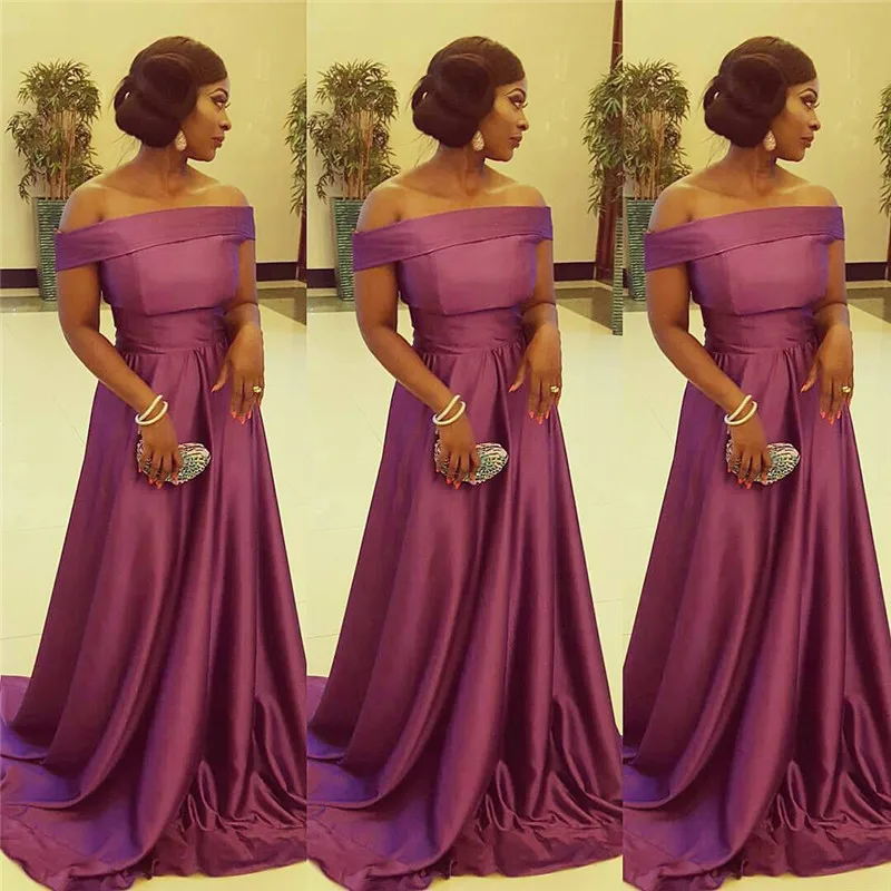 

Strapless A-line Bridesmaid Dresses 2019 New Elegant Satin Long Party Gowns Cheap Formal Maid Of Honor For Women Plus Size