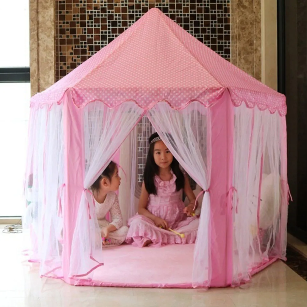

140x135cm Large Princess Castle Tulle Child House Game Selling Play Tent Yurt Creative Develop Outdoor Indoor Lights Balls Toys
