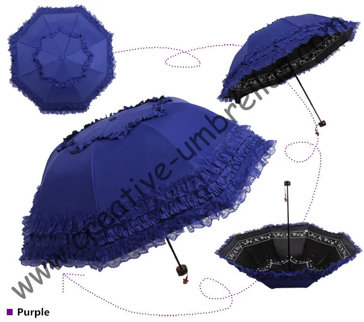 Принцесса зонты, солнцезащитный крем, UPF> 50+, ladies'parasol, черный серебряное покрытие, карман зонтик, УФ-защита, шнуровка, разные цвета