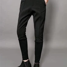 Новинка 27-44 мужская одежда GD стилист волос Мода Тонкий луч ноги брюки шаровары большие размеры костюмы