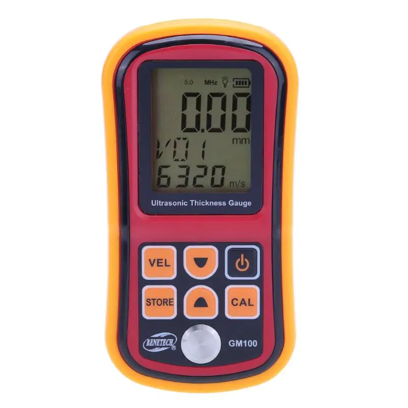 

GM100 Ultrasonic Thickness Gauge Meter Handheld LCD Digital Display Metal Thickness Tester Metal Width Measuring Instrument
