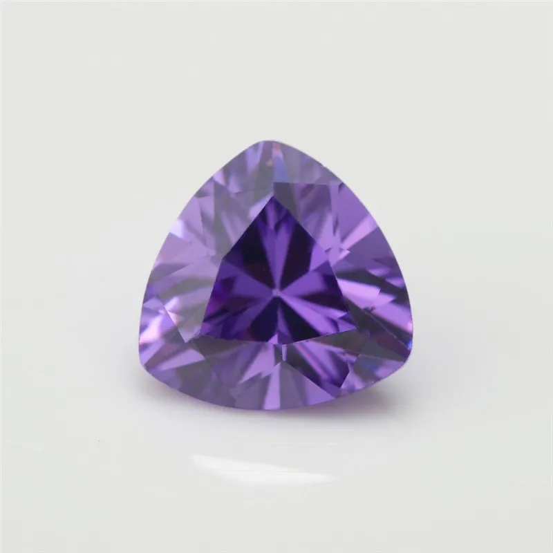

2x2~12x12mm Trillion Shape 5A anethyst color CZ Stone Synthetic Gems Cubic Zirconia