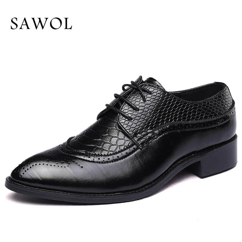 

Men Dress Shoes Men Business Shoes Brand Men Formal Shoes Gentleman Brogue Shoe Plus Big Size 47 48 Spring Autumn Sawol