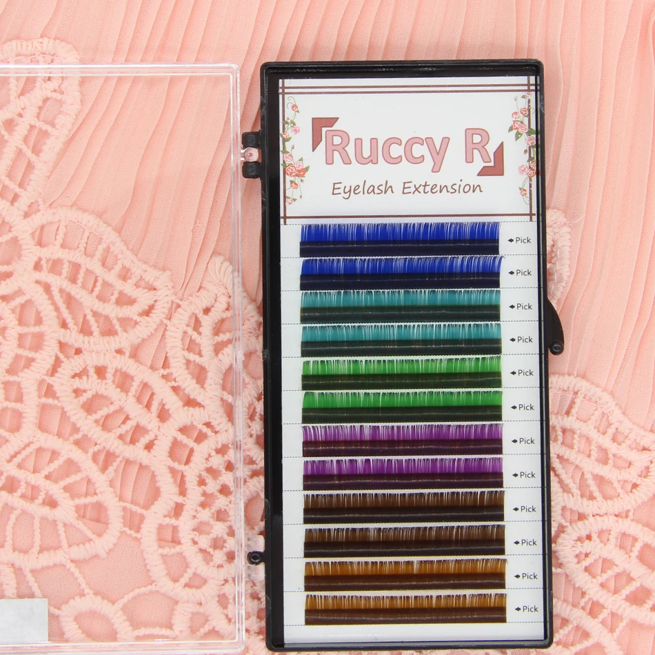 

rainbow color colorful volume eyelash extensions strip eyelash extensions