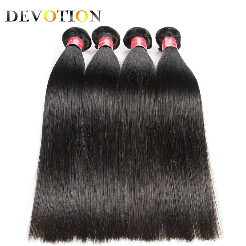 Преданность монгольской прямые волосы 4 Связки 100% человеческих волос weavs Связки предложения Природный Цвет волос для черных Для женщин