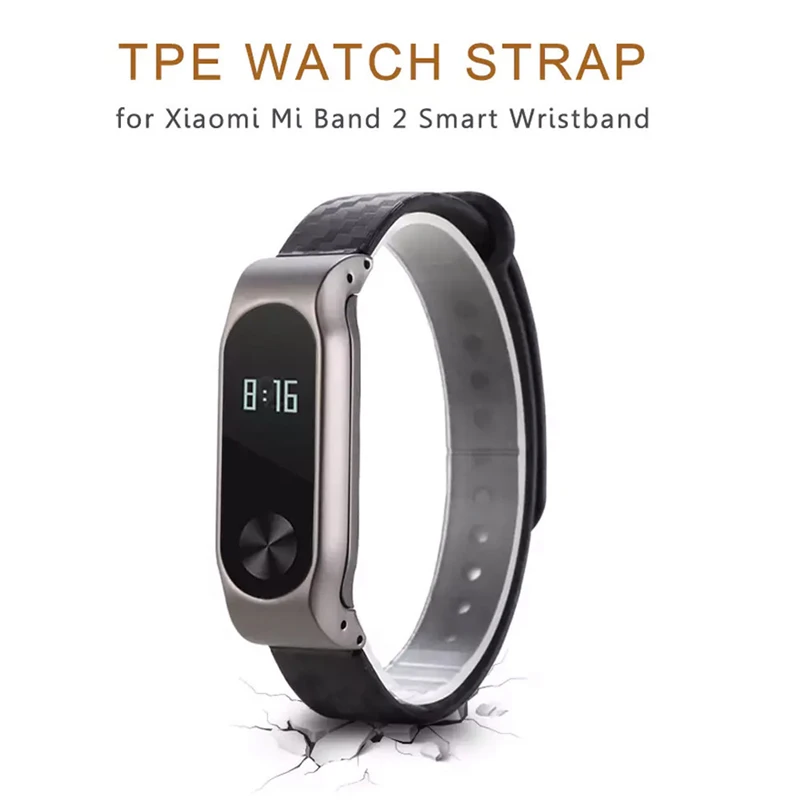 Модные TPE углерода дизайн ремешок для спортивных часов замена Браслет для Xiaomi mi Группа 2 Futural цифровой jiu4